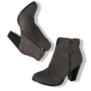 Ultra Suede Boots, Warm, Soft Fuzzy Lining, Double Zippers Catherine Malandrino